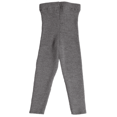 Ribbstickade Leggings Ull, Koksgrå