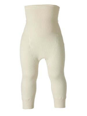 Stickad Blöjbyxa Ull, Naturvit
